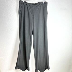 The Limited Drew Fit Womens Dress Pants Side Button Charcoal Gray Size 6 Cuffs